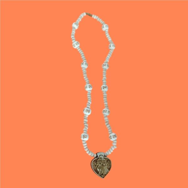 Radha name Tulsi kanthi mala with Radha-Krishna locket