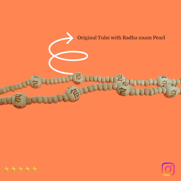Spiritual Tulsi mala featuring Radha name beads and divine locket