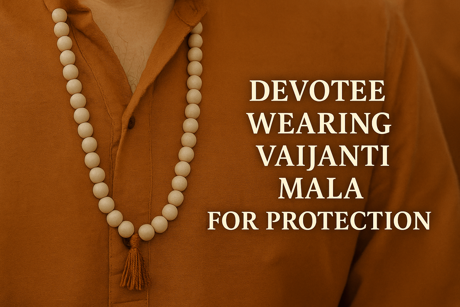 Devotee wearing Vaijanti mala for protection