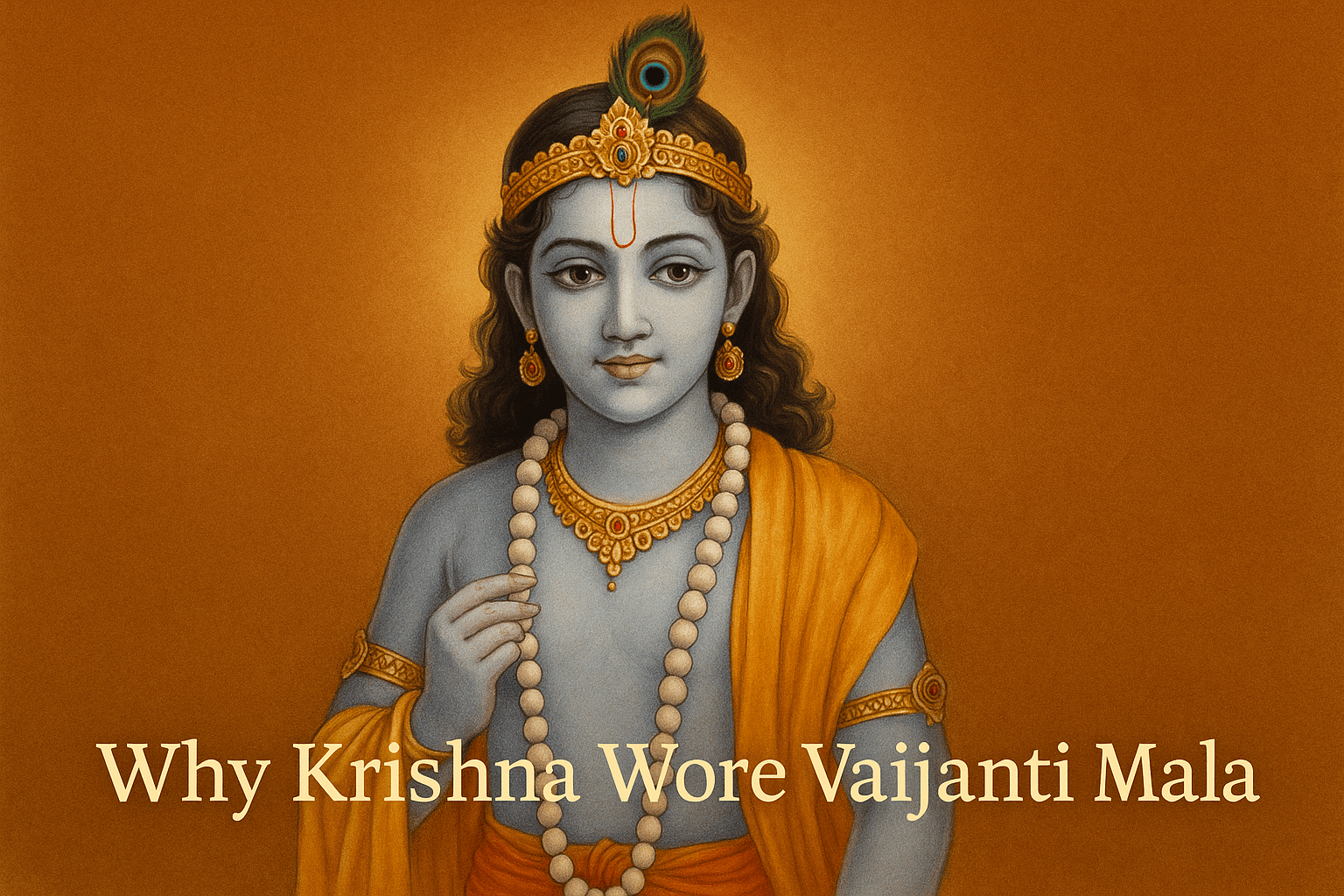 Krishna’s neck adorned with Vaijanti Mala during Ras Leela