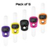 Digital finger tally counter for naam jaap – pack of 5