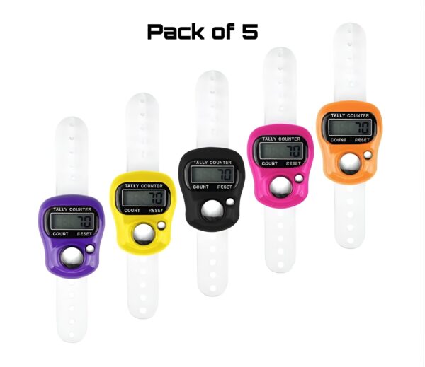 Digital finger tally counter for naam jaap – pack of 5