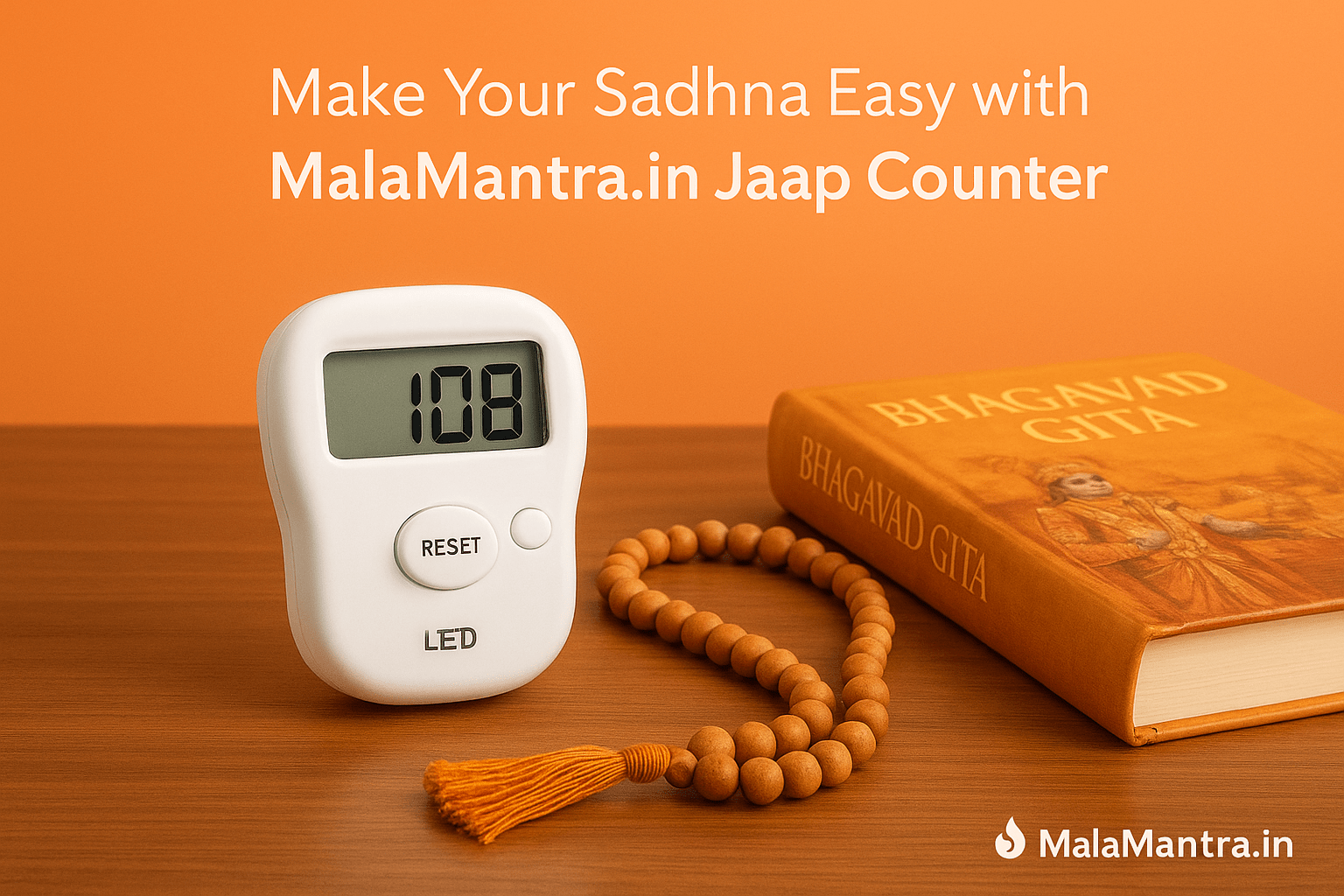Digital Jaap Counter with Tulsi mala and Bhagavad Gita – MalaMantra.in spiritual product for easy sadhna