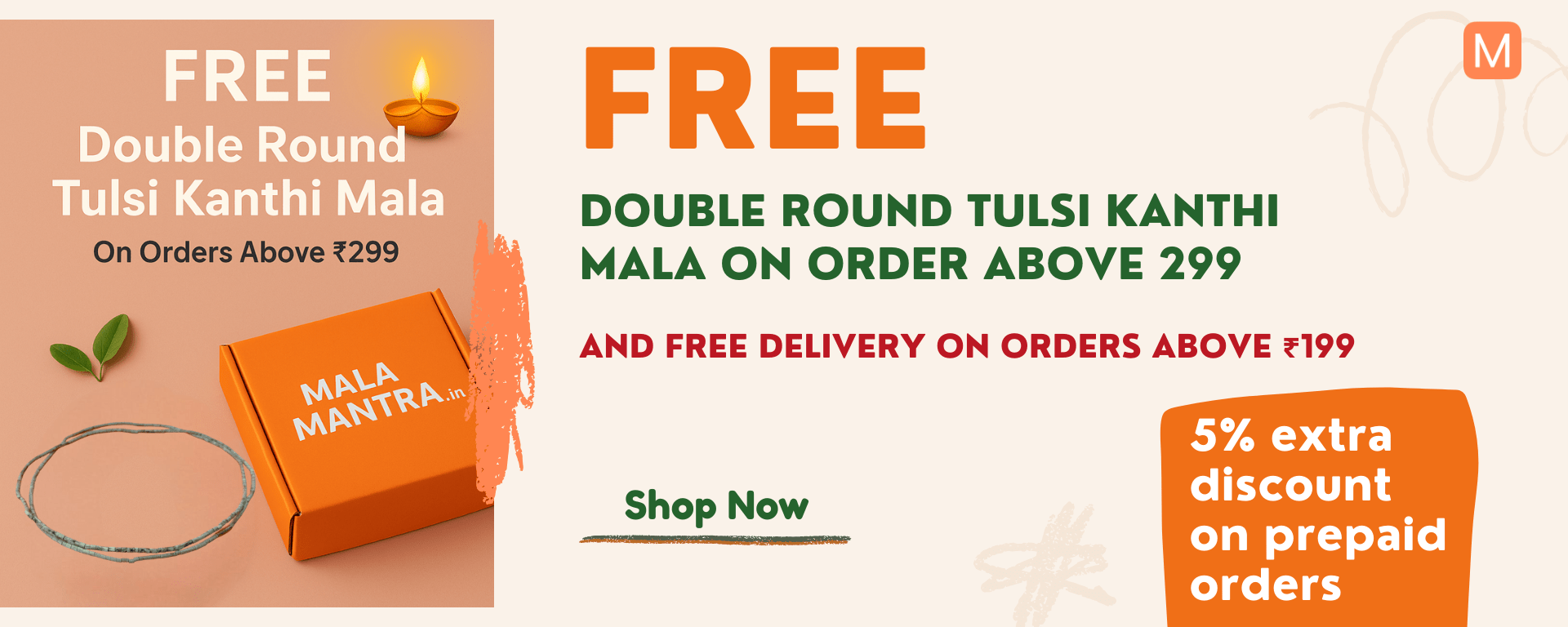 free tulsi kanti mala banner - Malamantra