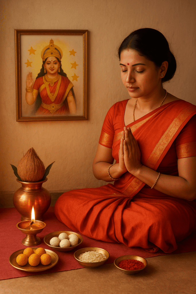 Maa Ahoi blessing mother and children on Ahoi Ashtami – Symbol of protection and prosperity