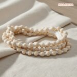 MalaMantra 108 Bead Pure Tulsi Wood Jaap Mala with White Tassel