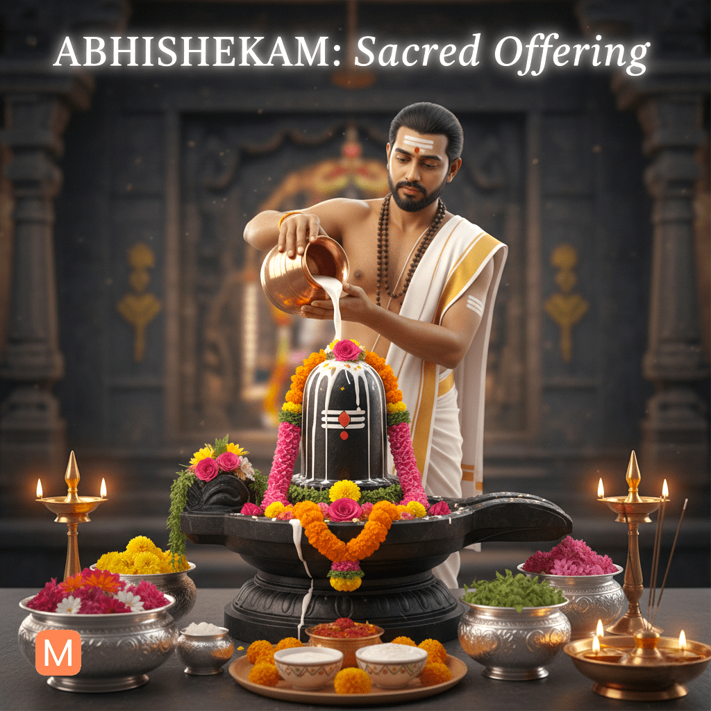 Abhishekam with Panchamrit and Panchgavya during Hindu worship