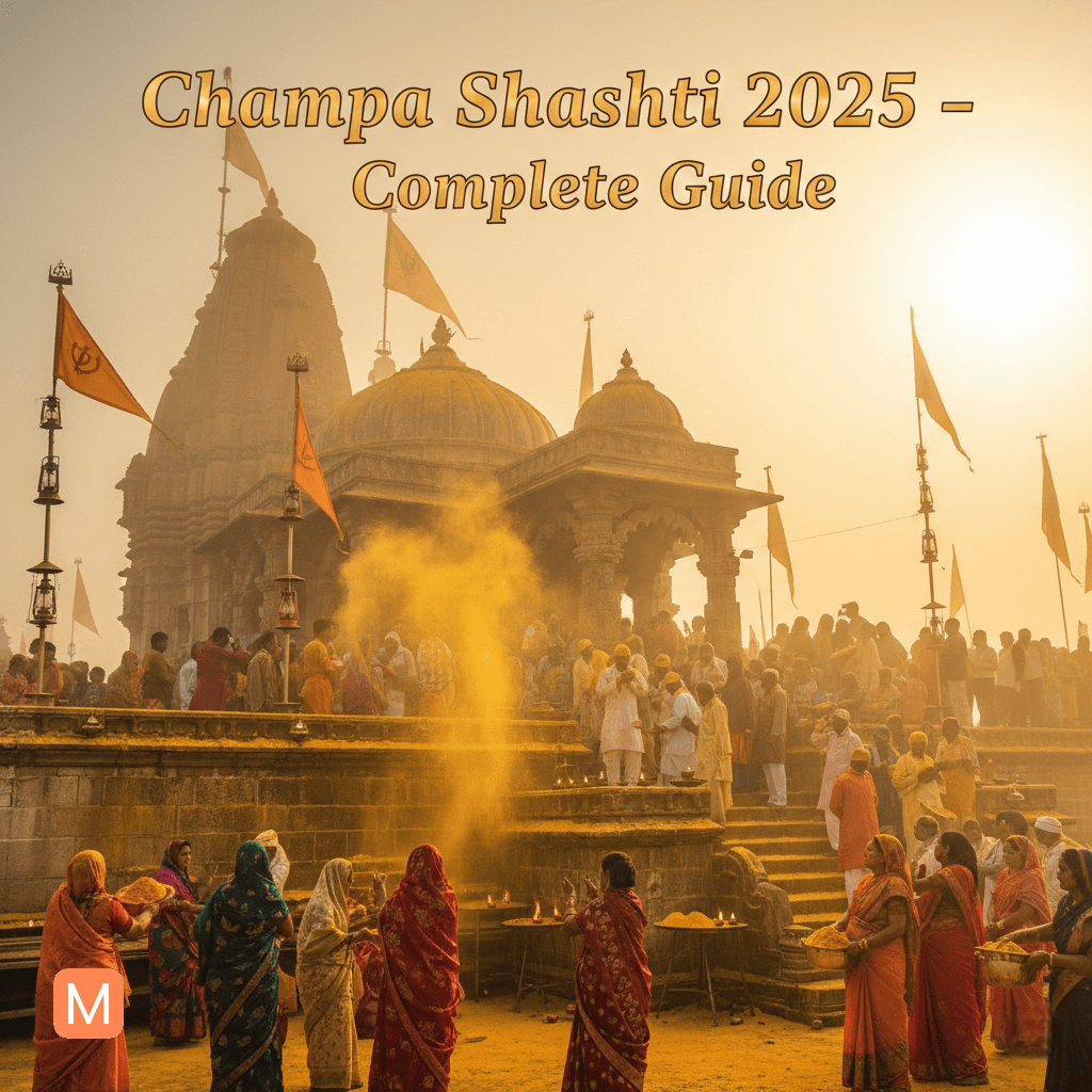 Champa Shashti 2025 Jejuri Khandoba Temple image with turmeric and devotees