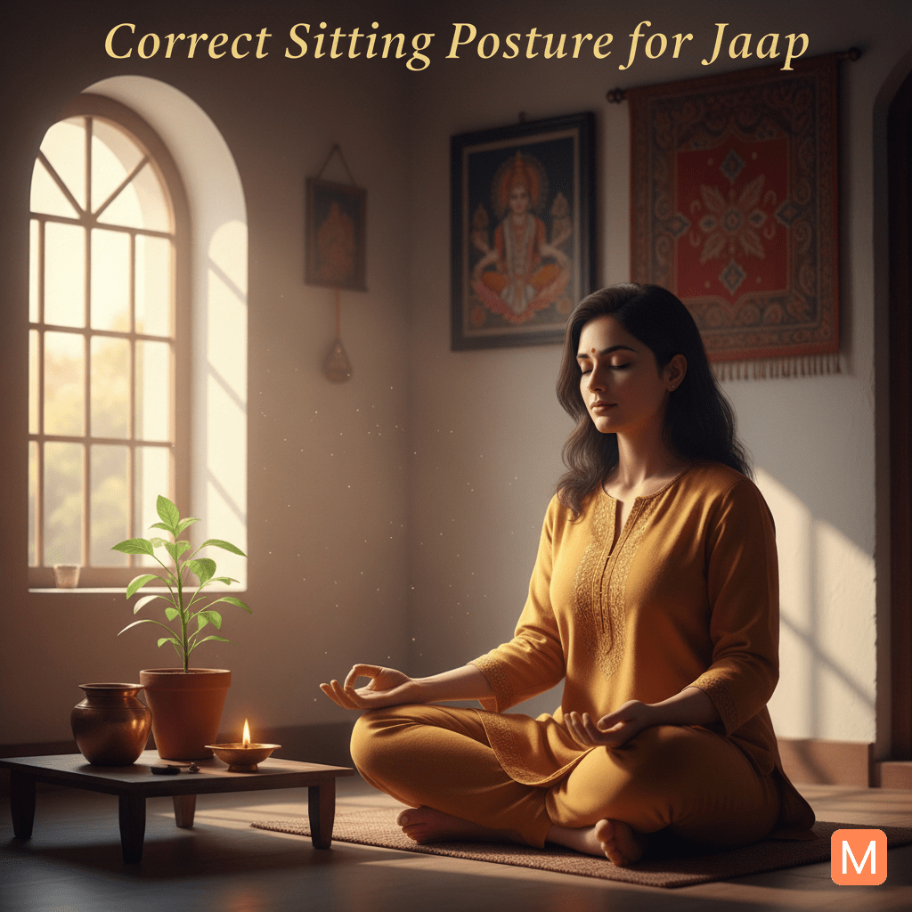 Correct meditation posture for mantra jaap