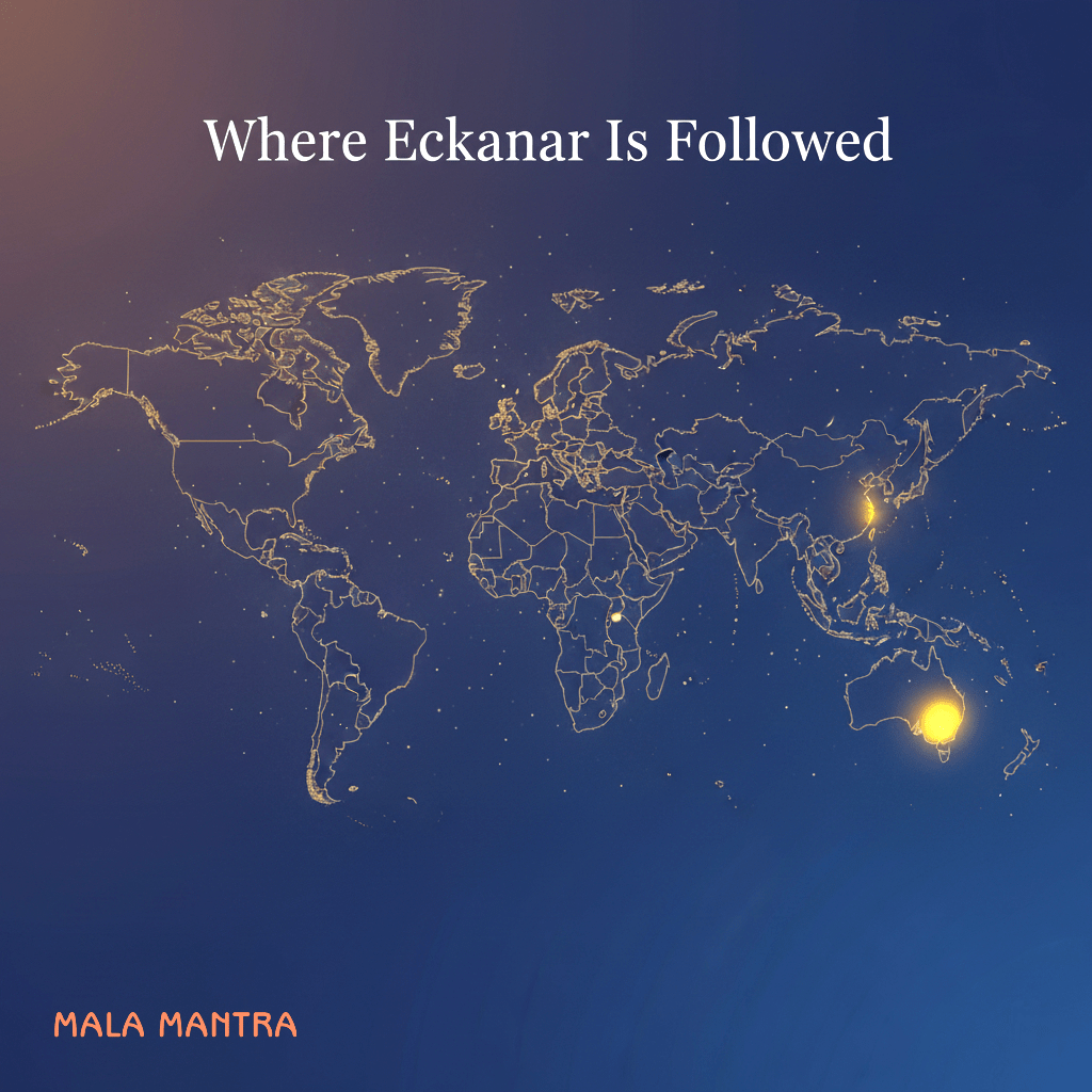 Countries where Eckankar is followed shown on a glowing world map.Countries where Eckankar is followed shown on a glowing world map.