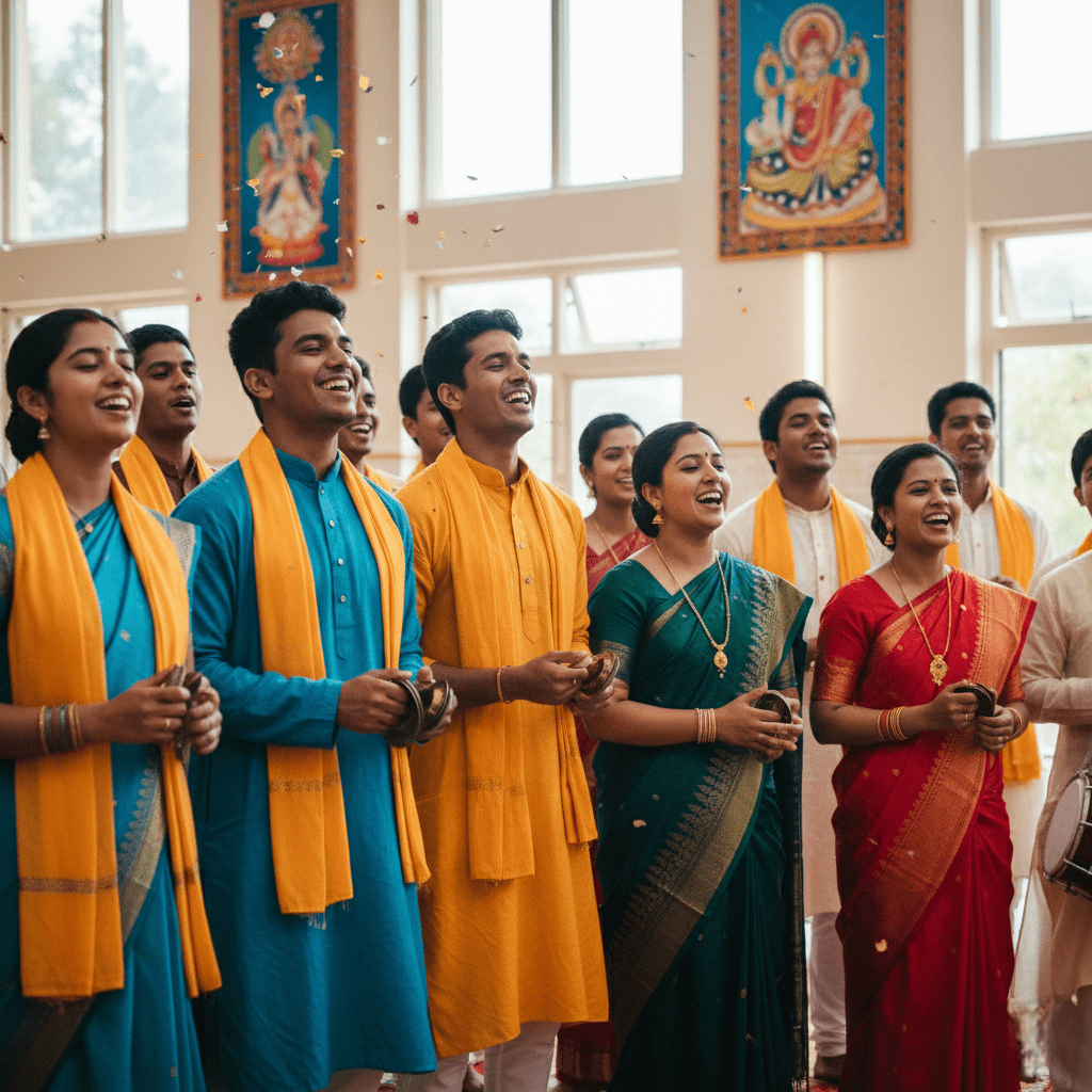 Hare Krishna chanting at ISKCON Auckland temple