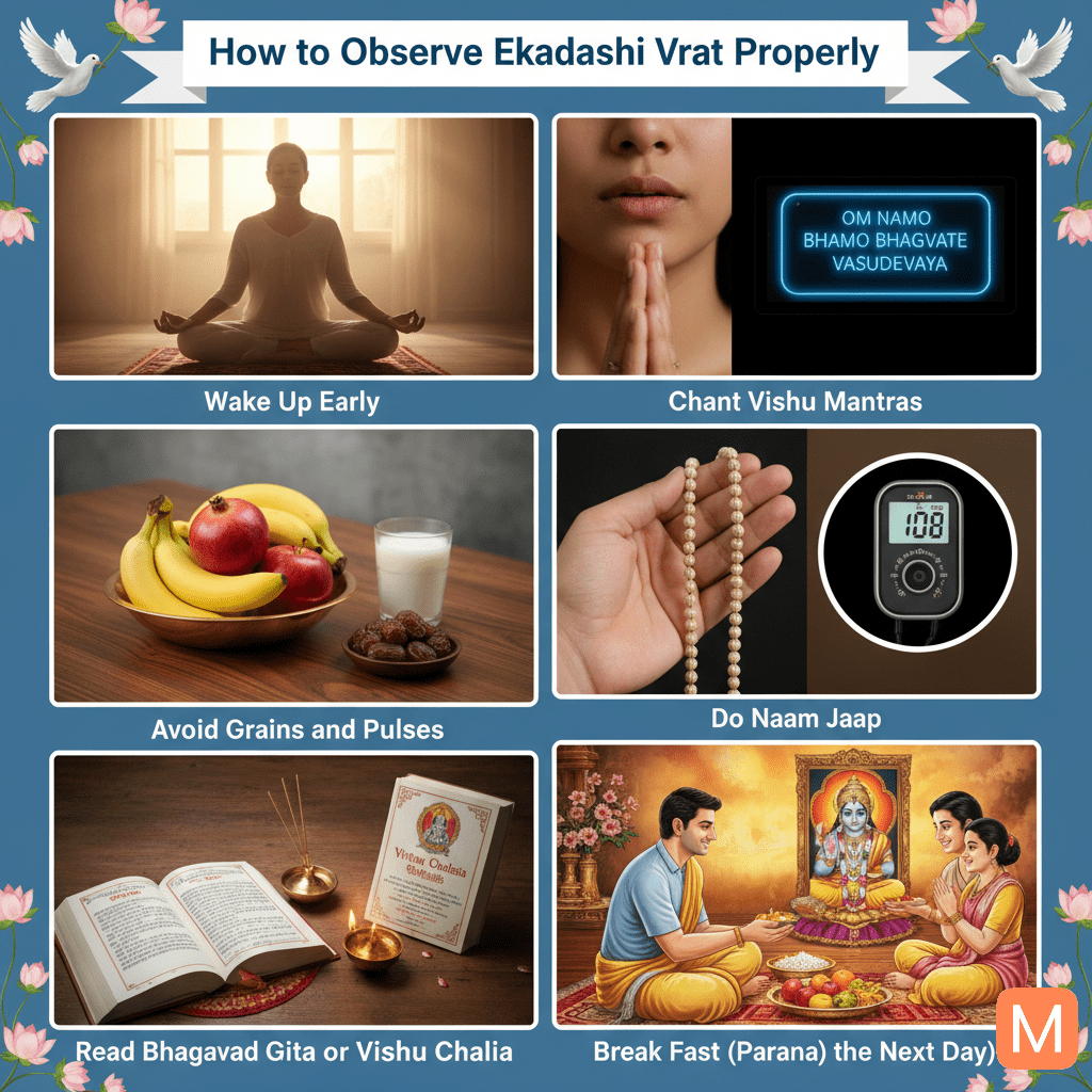Steps and rituals for observing Ekadashi Vrat with devotion