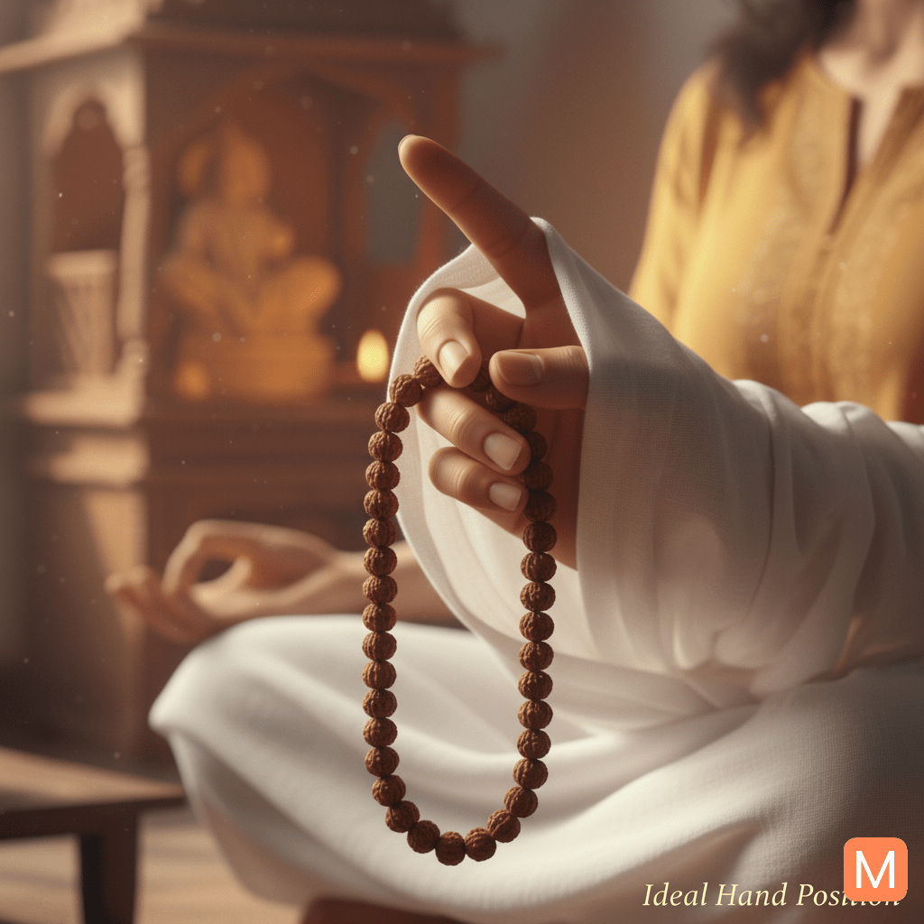 Right hand position for mala jaap