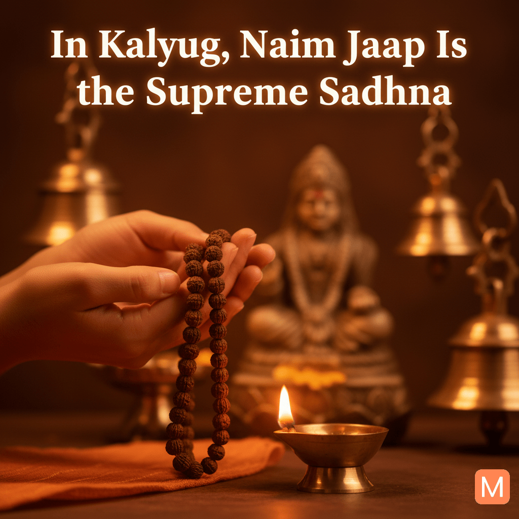 Devotee doing Naam Jaap with Tulsi Mala — importance of chanting in Kalyug according to saints.
