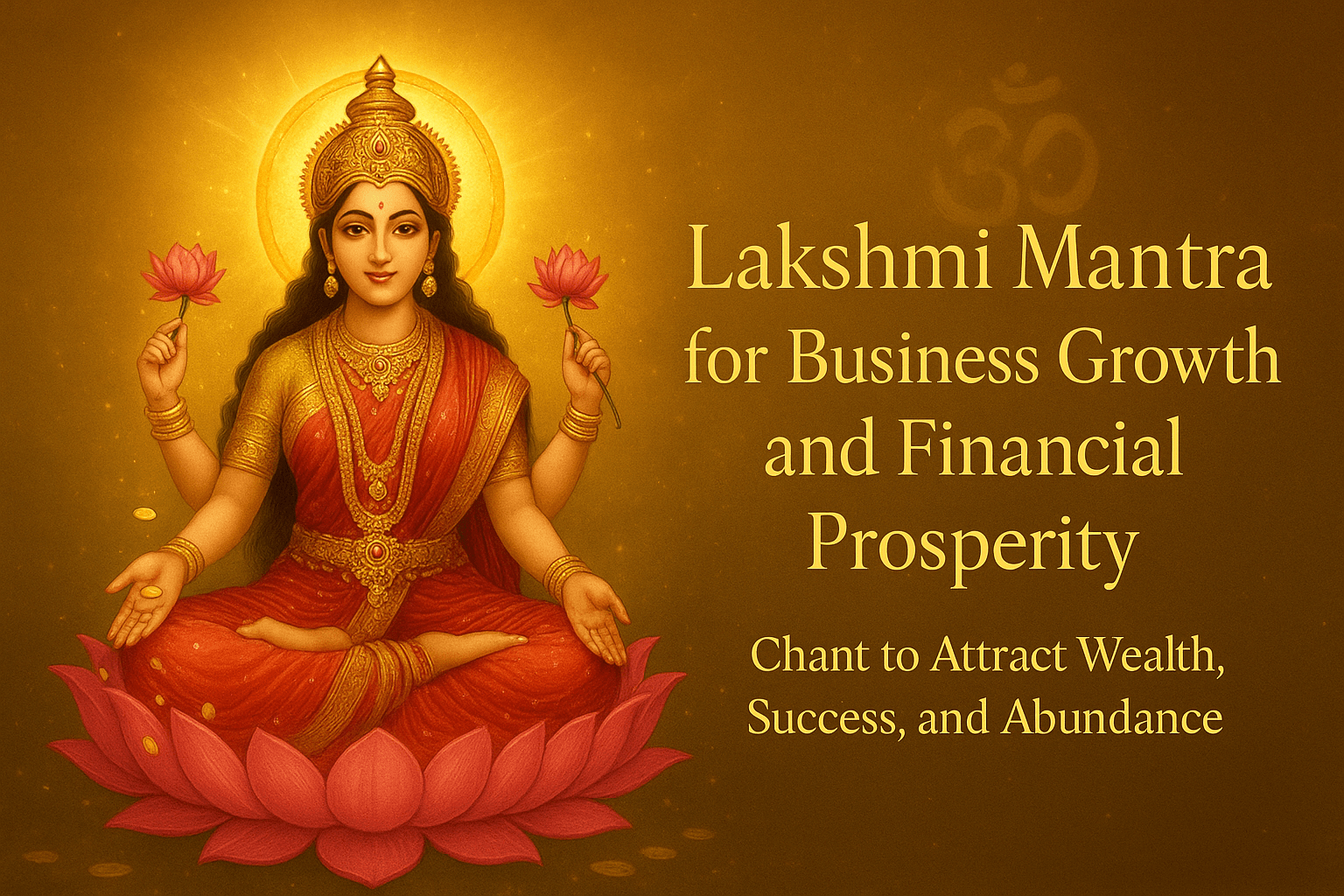 Goddess Lakshmi blessing with golden coins and divine aura – Lakshmi Mantra for Business Growth and Financial Prosperity