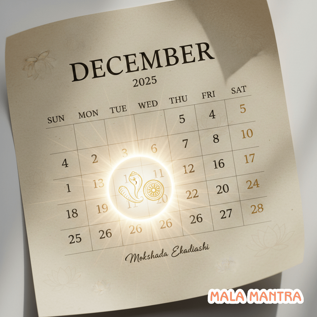 Mokshada Ekadashi 2025 date image – December 1 highlighted calendar