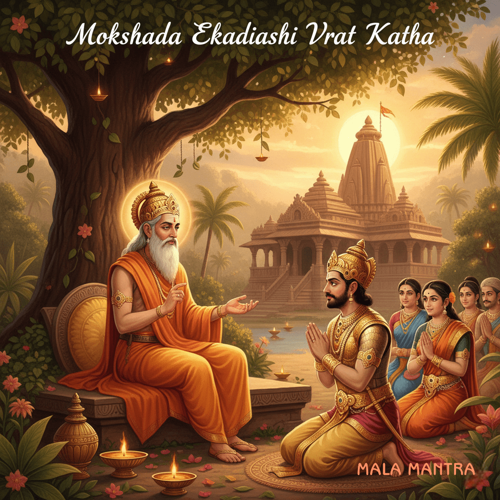 Mokshada Ekadashi Vrat Katha – king and sage illustration