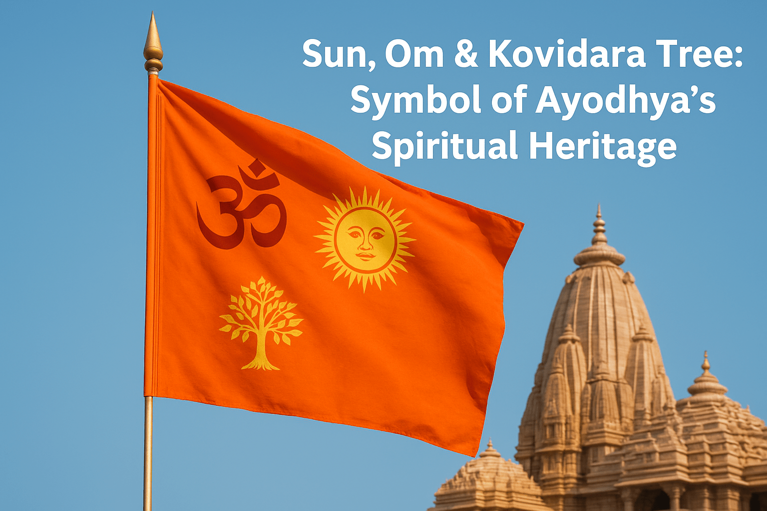 Saffron Ram Mandir Flag with Om, Sun & Kovidara Tree hoisted by PM Modi at Ayodhya