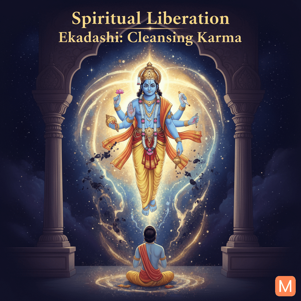 Devotee praying to Lord Vishnu highlighting the spiritual power of Ekadashi Vrat