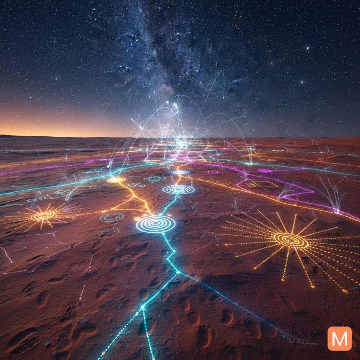 Aboriginal Songlines Spiritual Map Australia