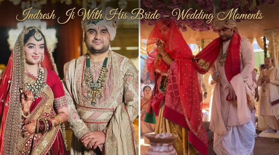 Indresh Ji with wife Shipra wedding photo