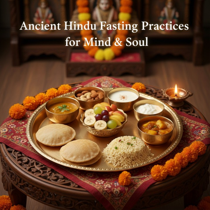 Hindu fasting plate for spiritual and mental benefits