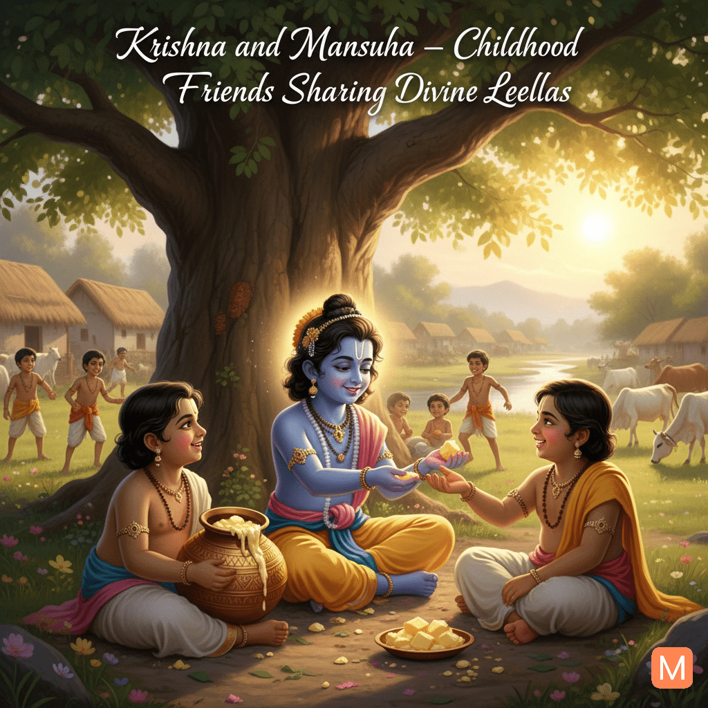 Krishna Mansukha childhood butter stealing leela in Gokul