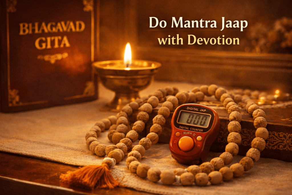 Tulsi Kanthi Mala and jaap counter for Ekadashi mantra chanting
