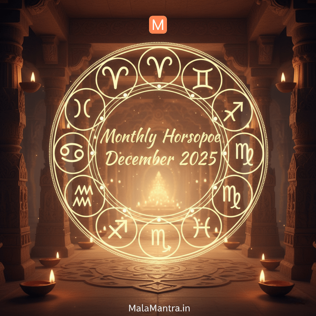 Monthly Horoscope December 2025 zodiac signs mandala – MalaMantra