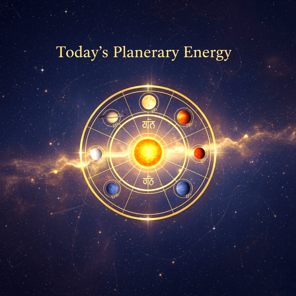 Vedic planetary energy chart for Daily Horoscope December 6 2025 with glowing planets