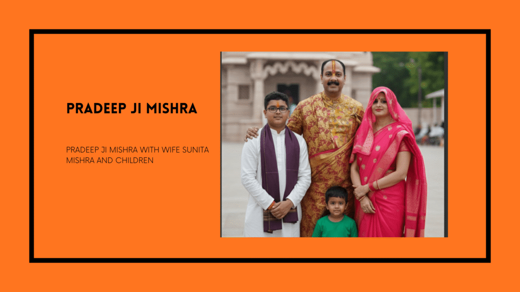 pradeep ji mishra with wife sunita mishra and children family photo