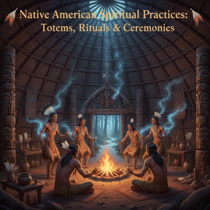 Native American spiritual practices, rituals, totems, sacred ceremonies
