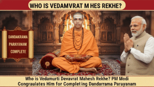 Vedamurti Devavrat Mahesh Rekhe completing Dandakrama Parayanam, congratulated by PM Modi