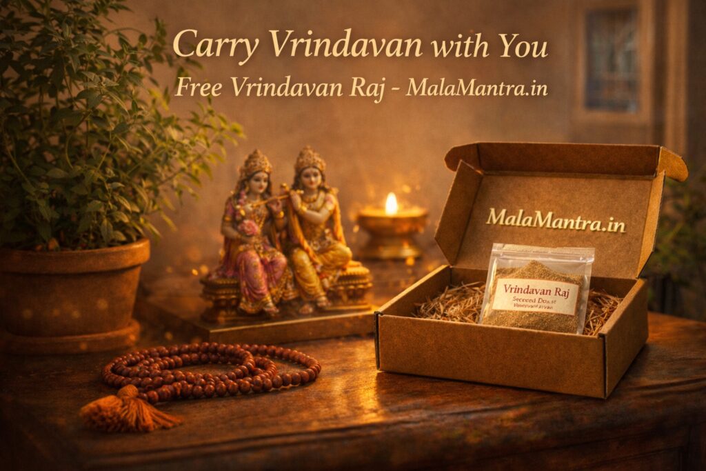 Free Vrindavan Raj by MalaMantra in home temple setup