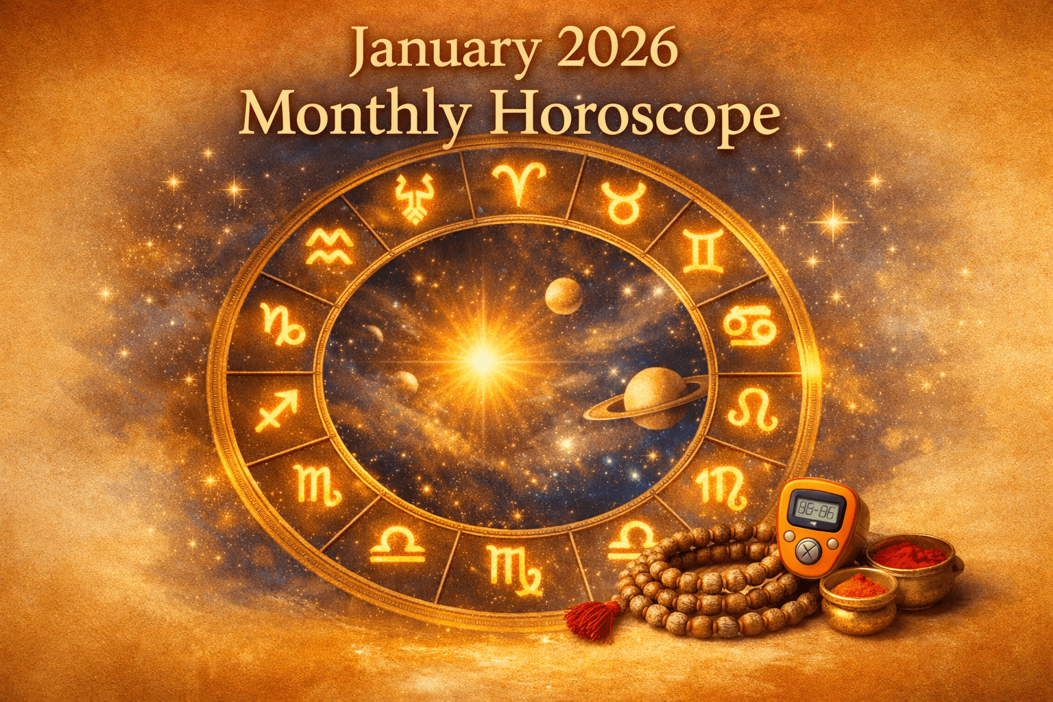 january 2026 Monthly Horoscope Bhavishyavani for all 12 zodiac signs with spiritual remedies