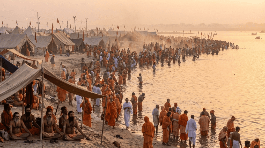 Magh Mela 2026 holy dip at Triveni Sangam Prayagraj
