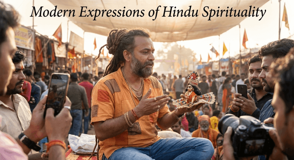Modern Hindu spiritual symbolism at Magh Mela