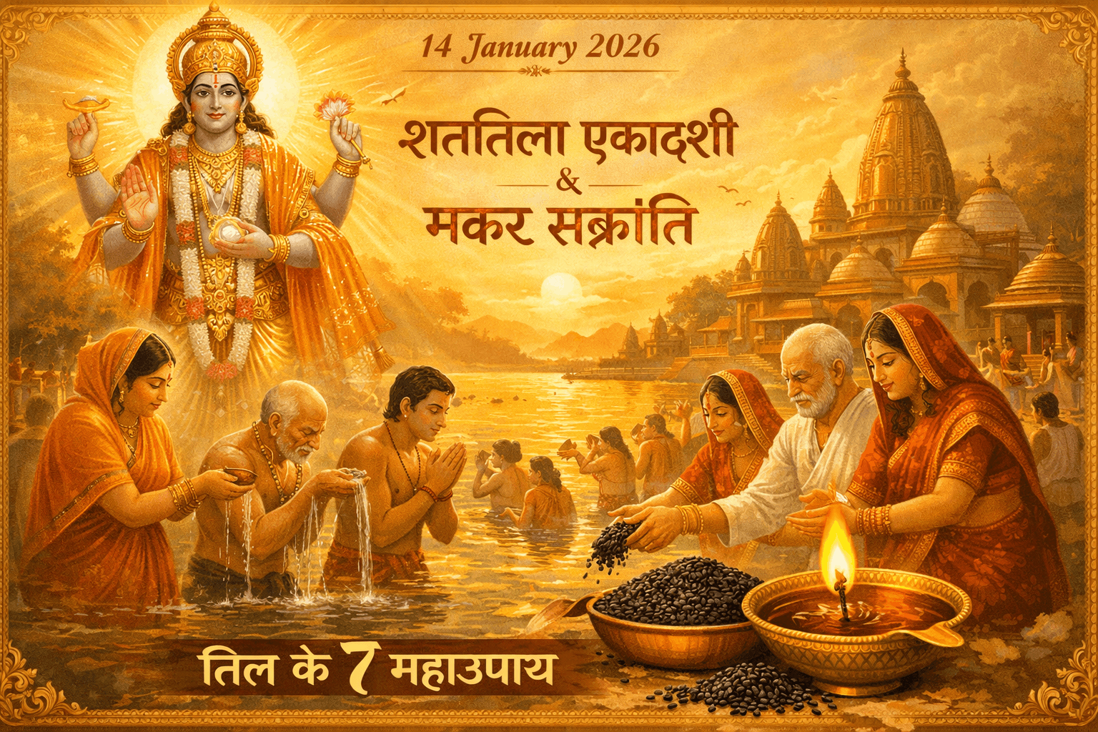 14 January 2026 Shattila Ekadashi Makar Sankranti til ke upay Lord Vishnu