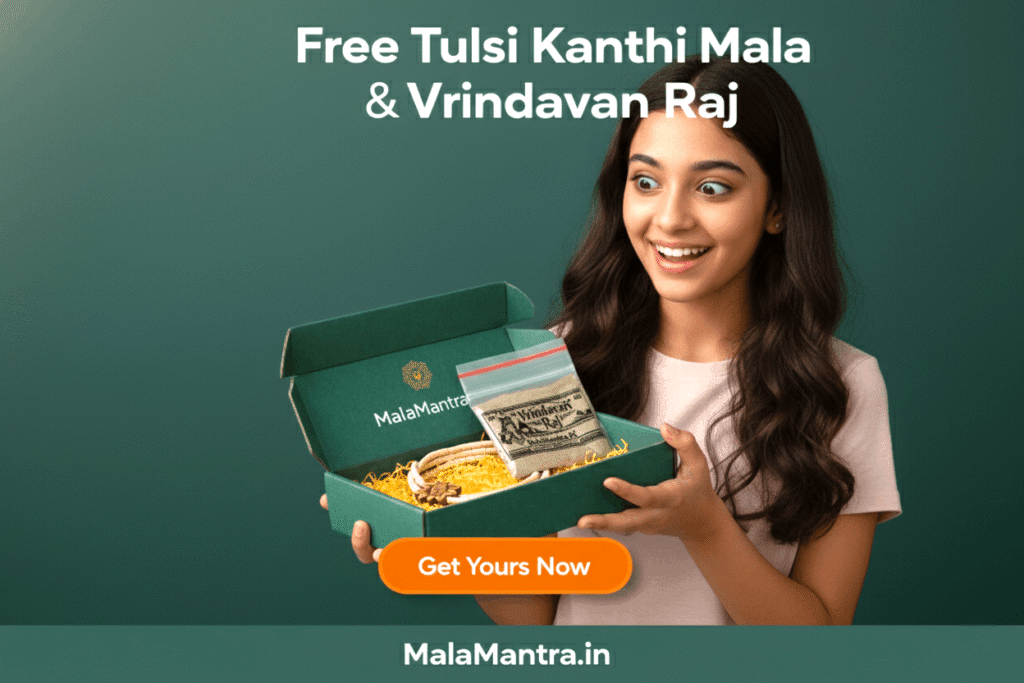 MalaMantra offering free Vrindavan Raj Tilak and Tulsi Kanthi Mala