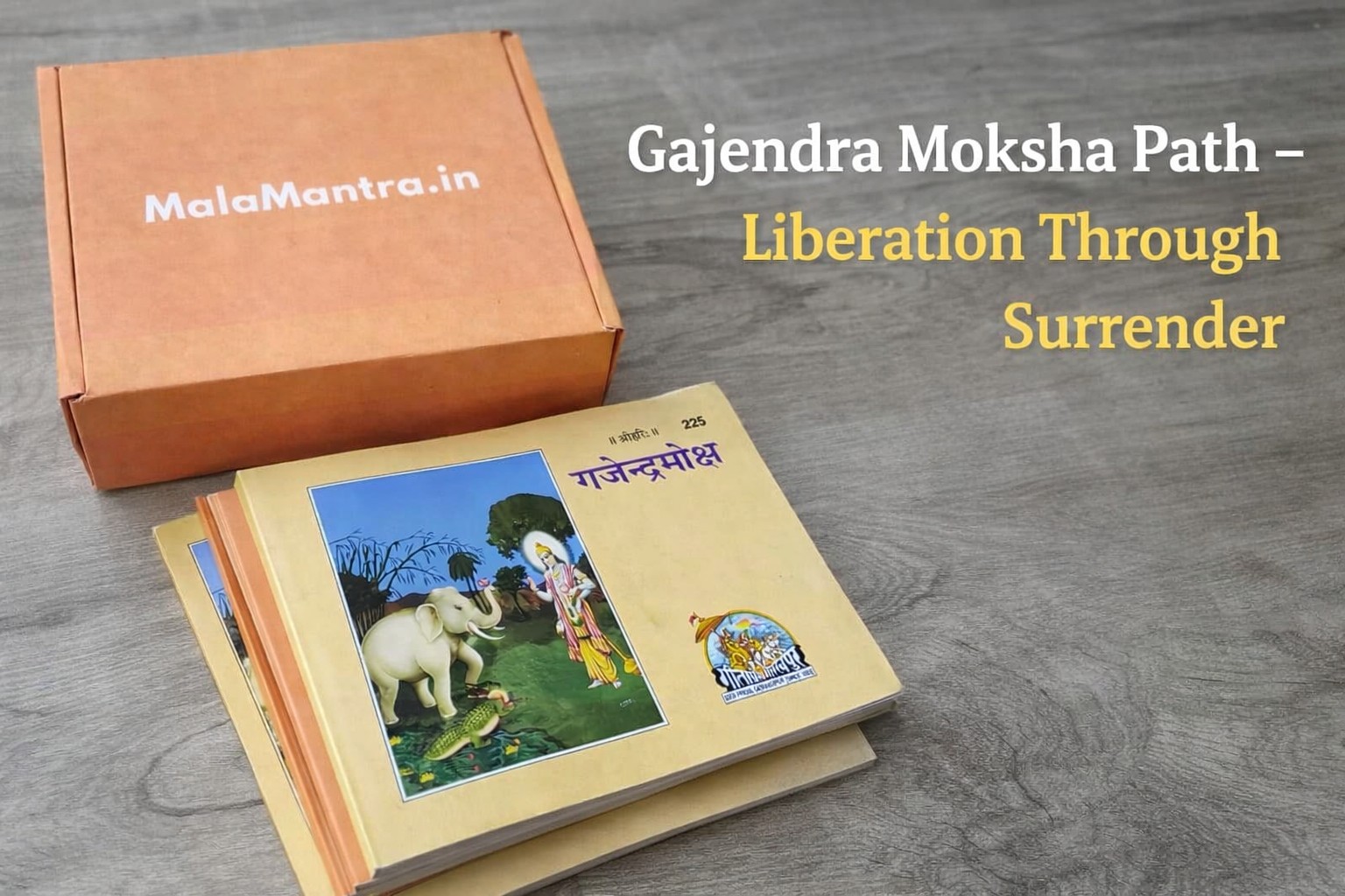 Gajendra Moksha Path story showing Lord Vishnu rescuing Gajendra from crocodile