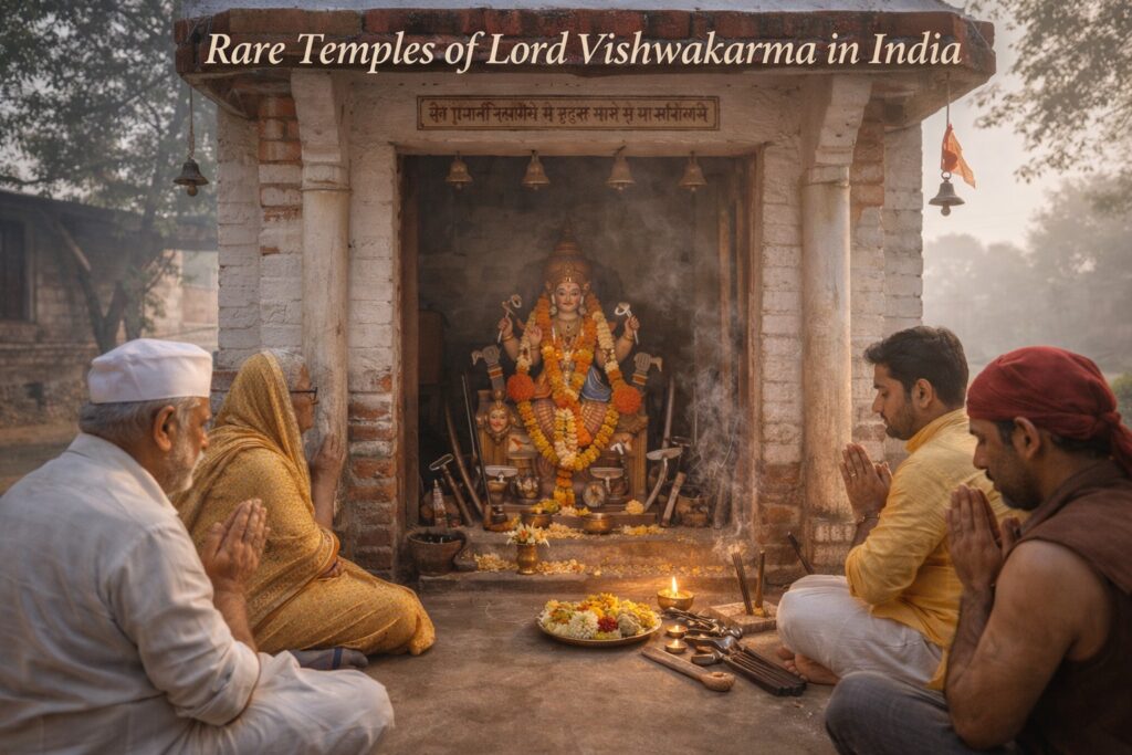 Rare Vishwakarma temple in India with devotees