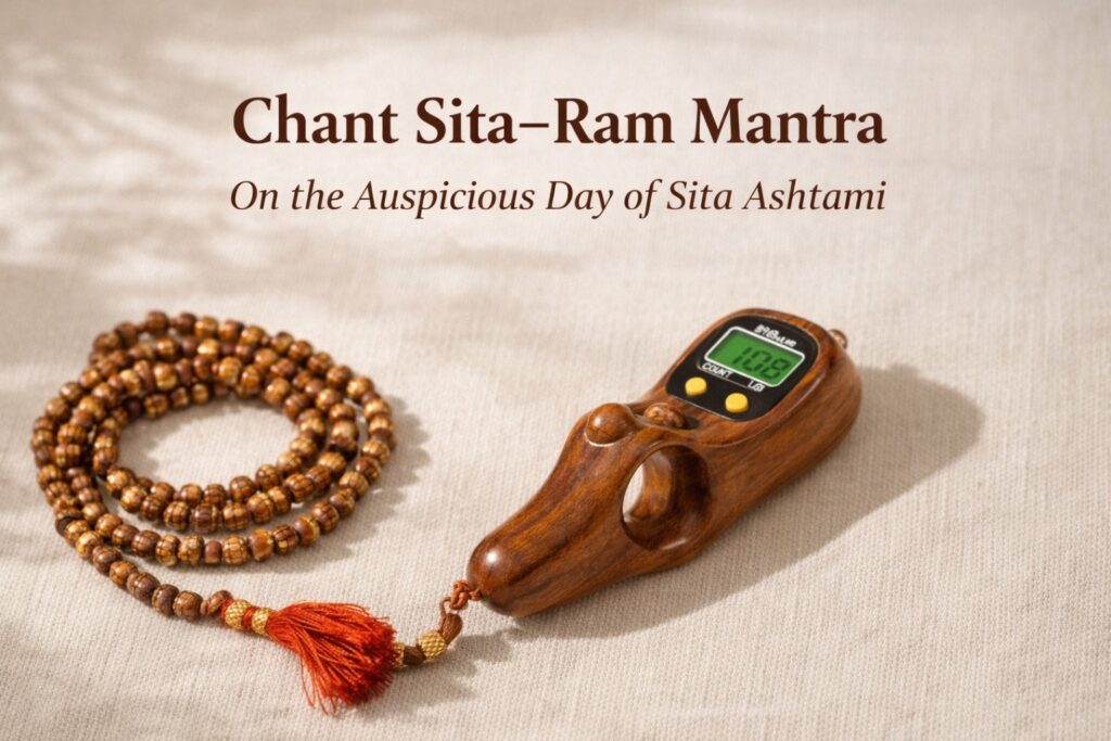 Sita Ashtami mantra chanting with Tulsi mala and jaap counter
