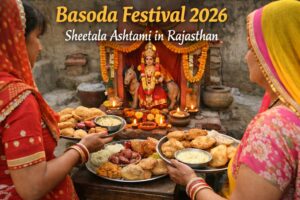 Basoda festival celebration with Sheetala Mata puja and traditional stale food offering in Rajasthan