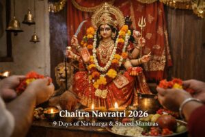 chaitra navratri durga puja temple decoration diya flowers