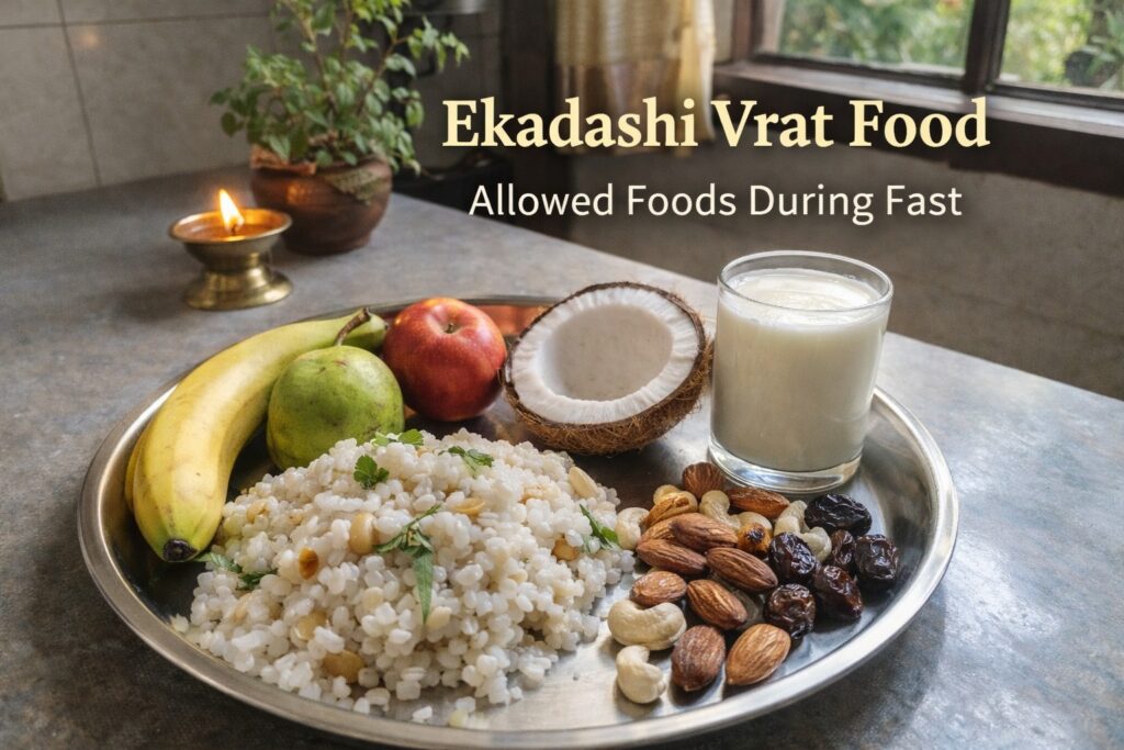 Papmochani Ekadashi fasting food sabudana fruits milk