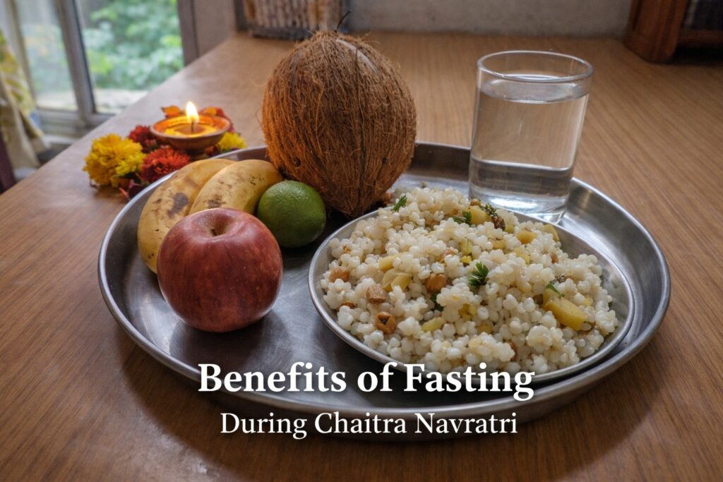 navratri fasting food fruits sabudana plate during chaitra navratri vrat
