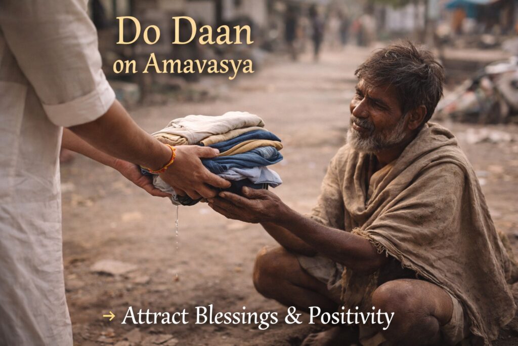 दान on Amavasya giving food to needy people