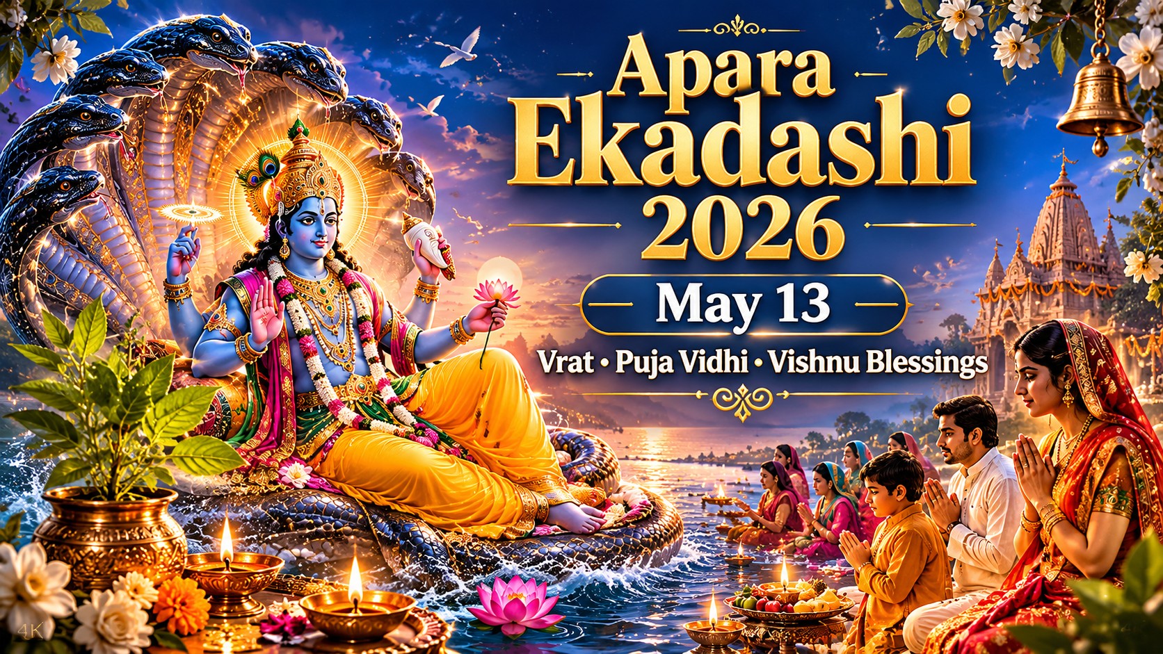 Apara Ekadashi 2026 featured image with Lord Vishnu and devotees observing Ekadashi vrat