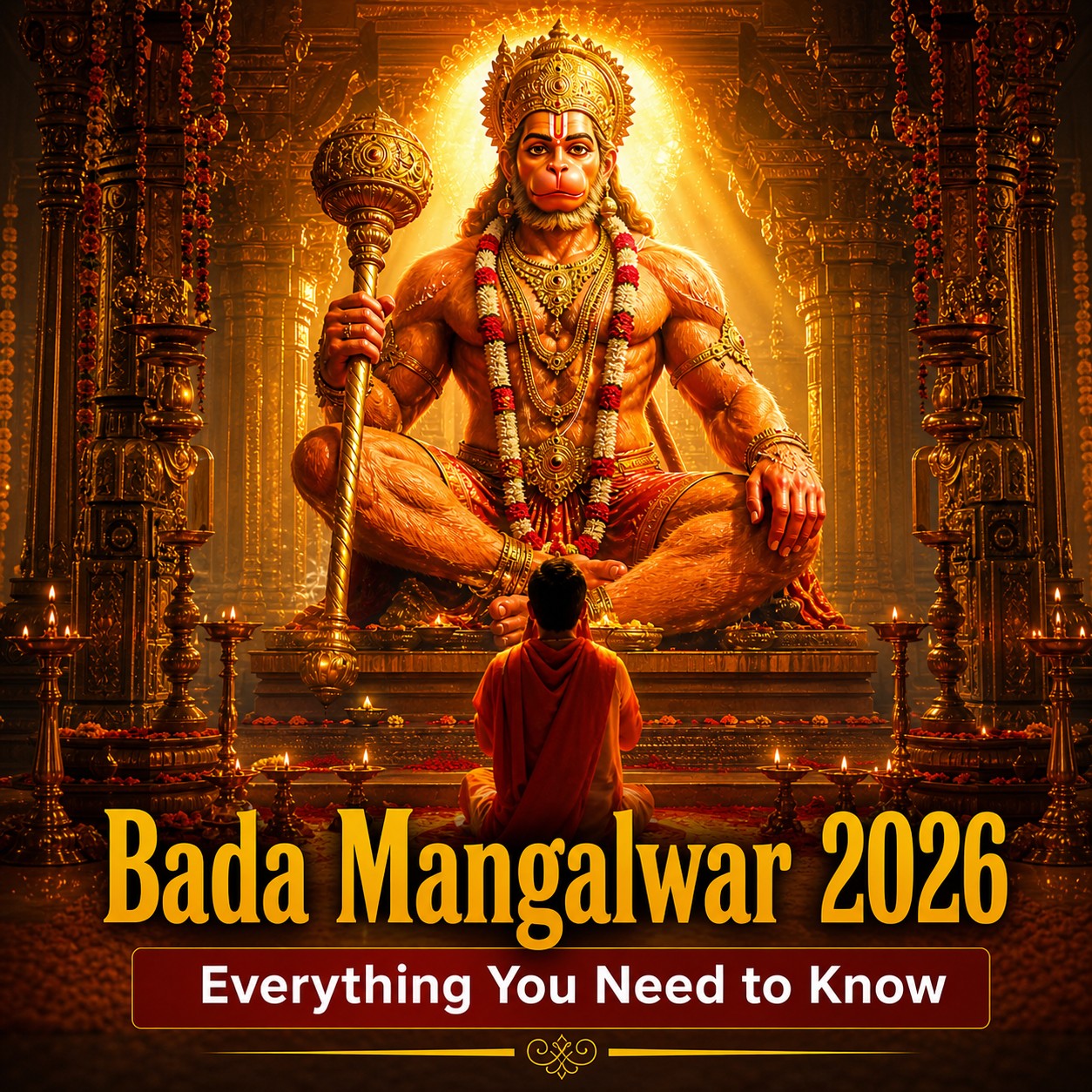 Bada Mangalwar 2026 featured image with Lord Hanuman temple divine scene and devotees praying