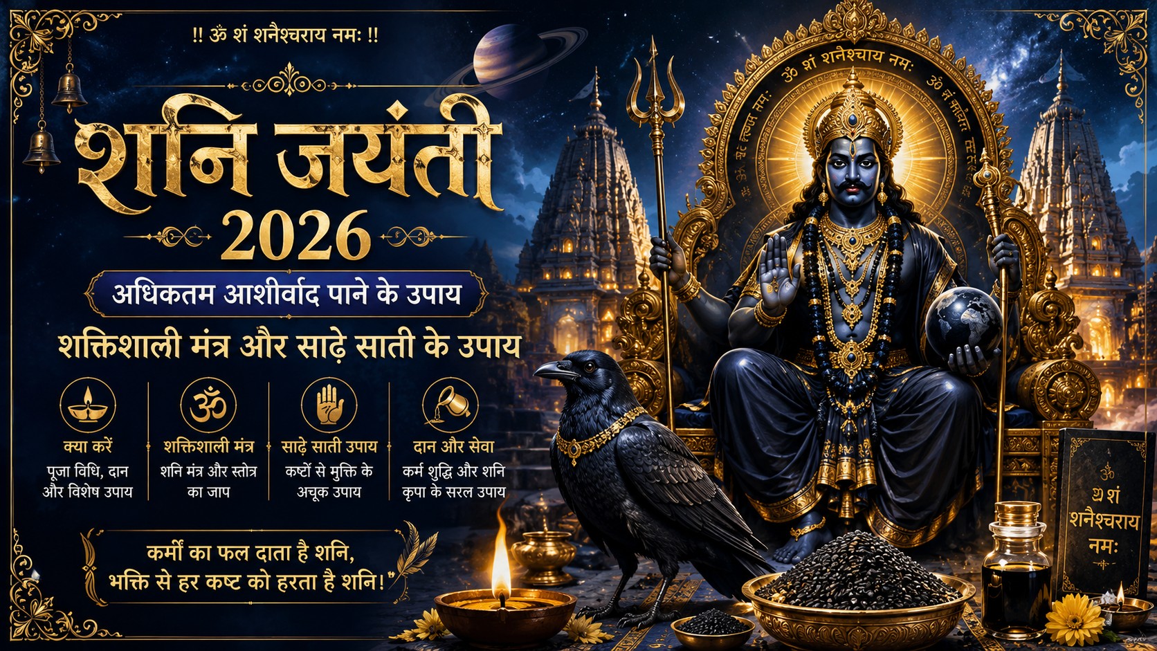 Powerful Shani mantras chanting on Shani Jayanti for blessings and protection